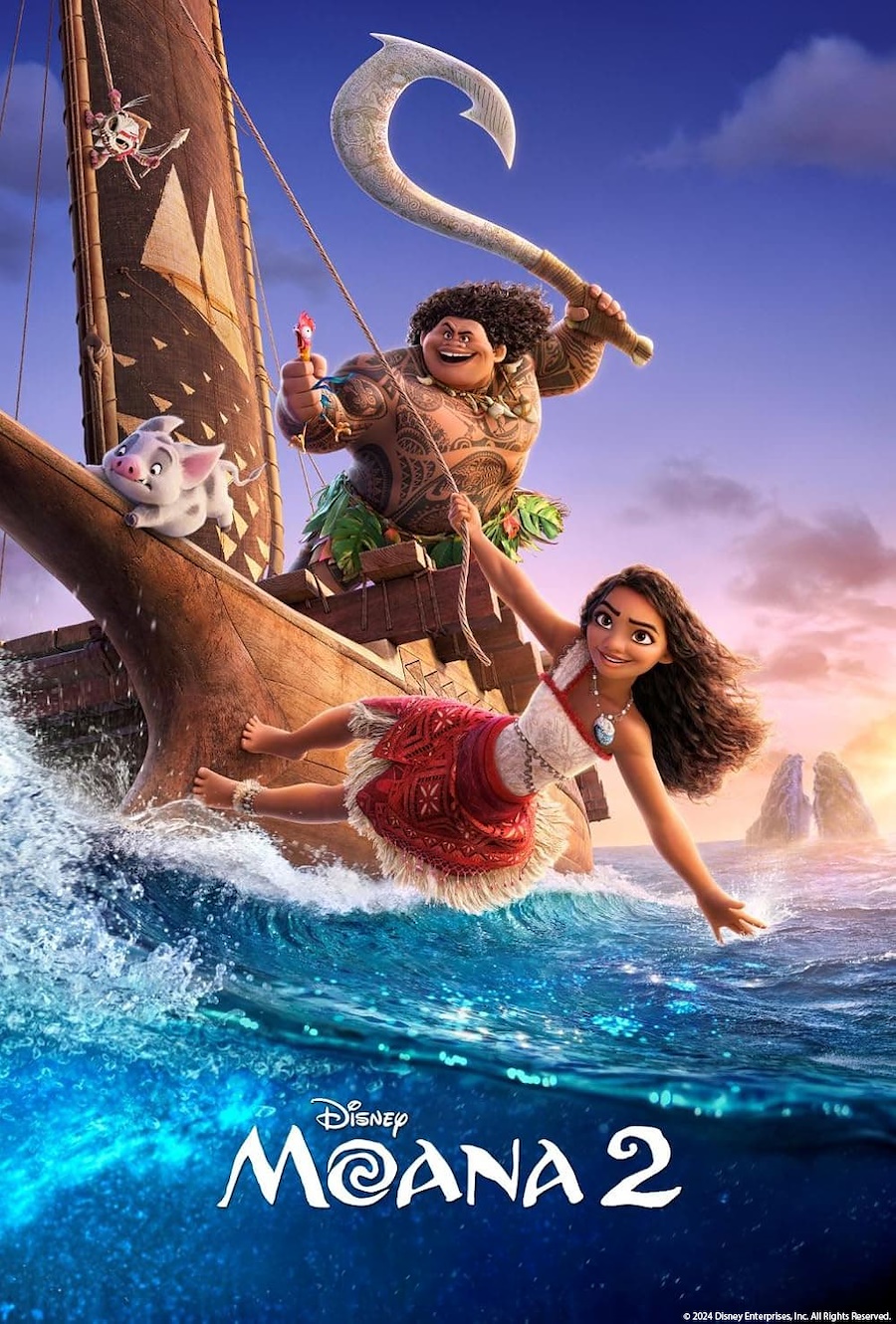 Poster advertising Moana 2. (c)2024 Disney Enterprises, Inc.