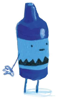 blue crayon