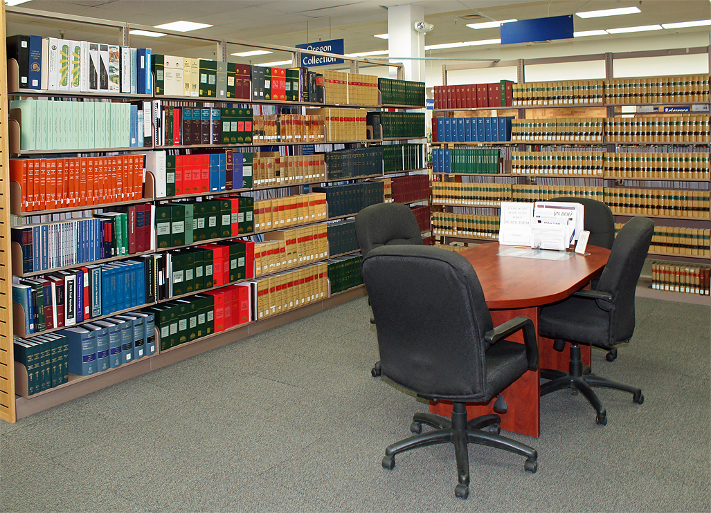 The Law Library collection and conference table