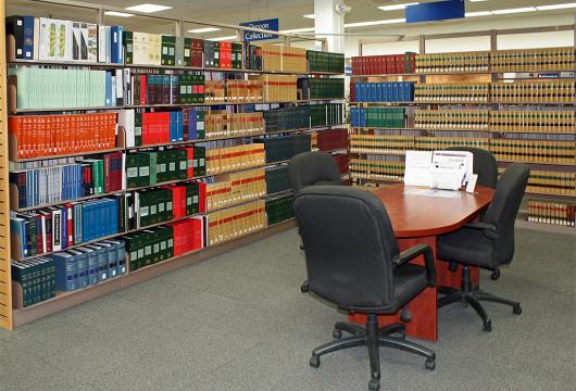 The Law Library collection and conference table