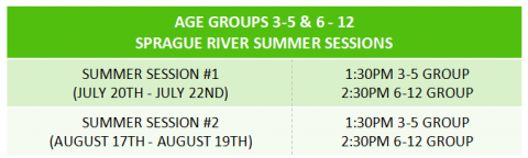 Sprague River Summer Session Schedule