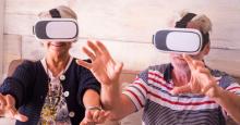 Two Seniors Using VR Headsets