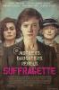 Three women in early 20th-century dress. Movie poster for Suffragette (c) Focus Features LLC