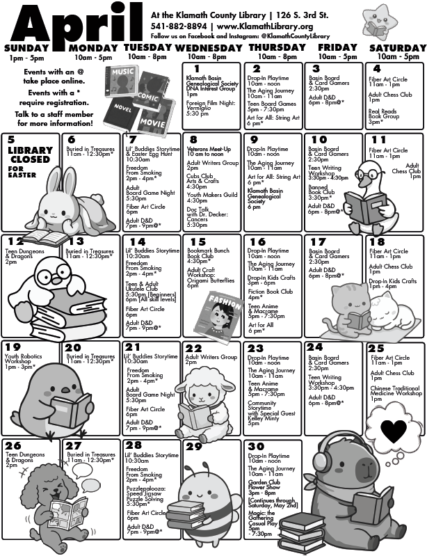 The print edition of the April 2026 calendar.