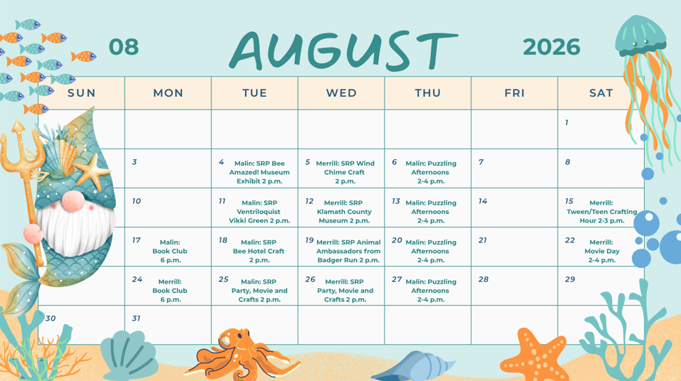 August Calendar of Events