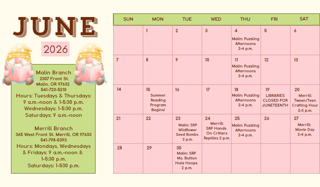 Printable Calendar of June Events