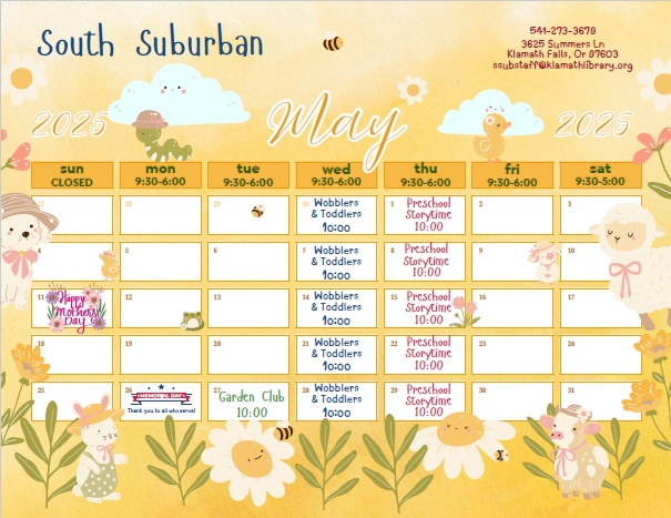 Small clickable May 2025 Calendar