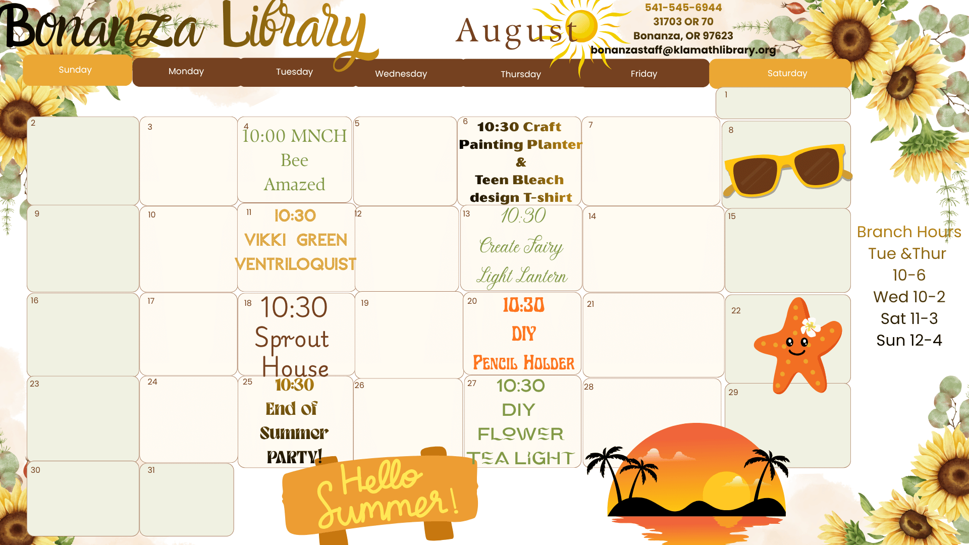 August Calendar